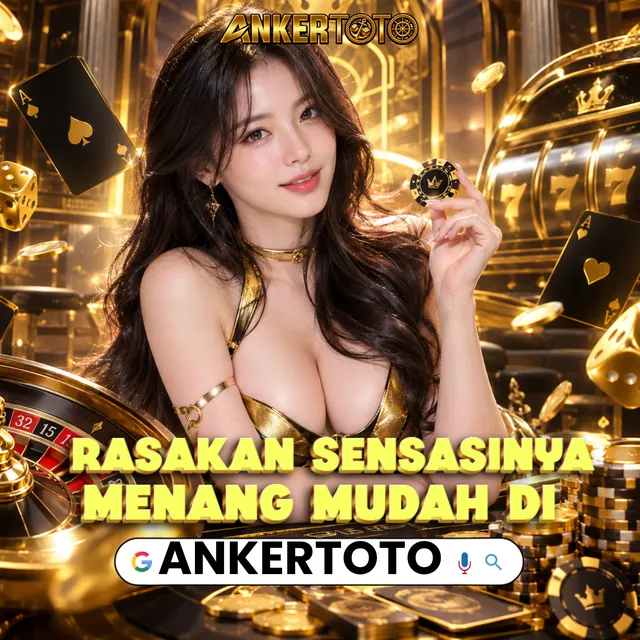 Banner Ankertoto bertema kasino dengan ilustrasi wanita memegang kartu